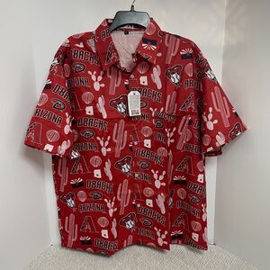 Arizona Diamondbacks Mens L Game Day Promo Lightweight Button up Camp Shirt NWT